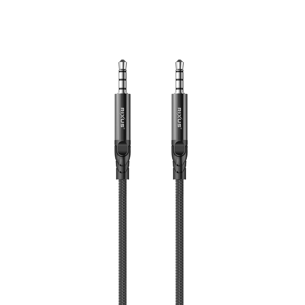 Rixus RXMU35 3.5mm AUX To 3.5mm AUX Braided Audio Cable 120CM Black