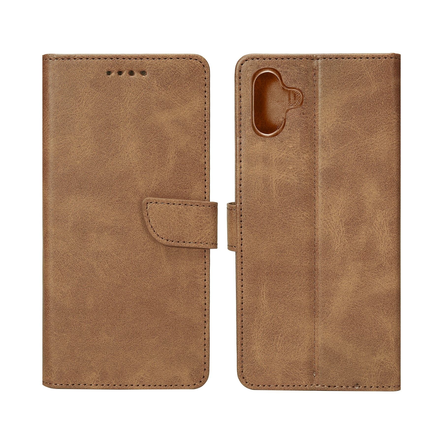 Rixus Bookcase For Samsung Galaxy A05 A055F Light Brown