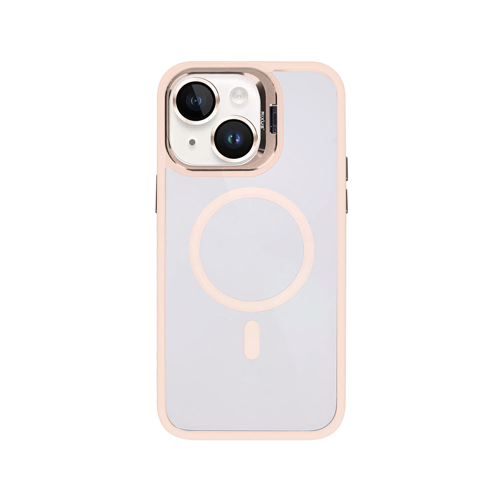 Rixus Classic 03 Case With MagSafe For iPhone 15 Plus Light Pink