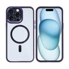 Rixus Classic 04 Case With MagSafe For iPhone 15 Pro Purple