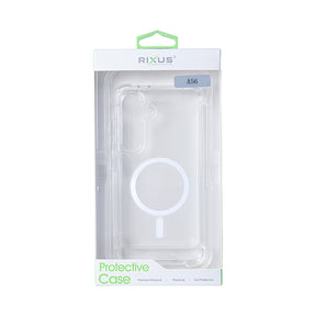 Rixus Anti-Burst Case With MagSafe For Samsung Galaxy A56 A566B Transparent