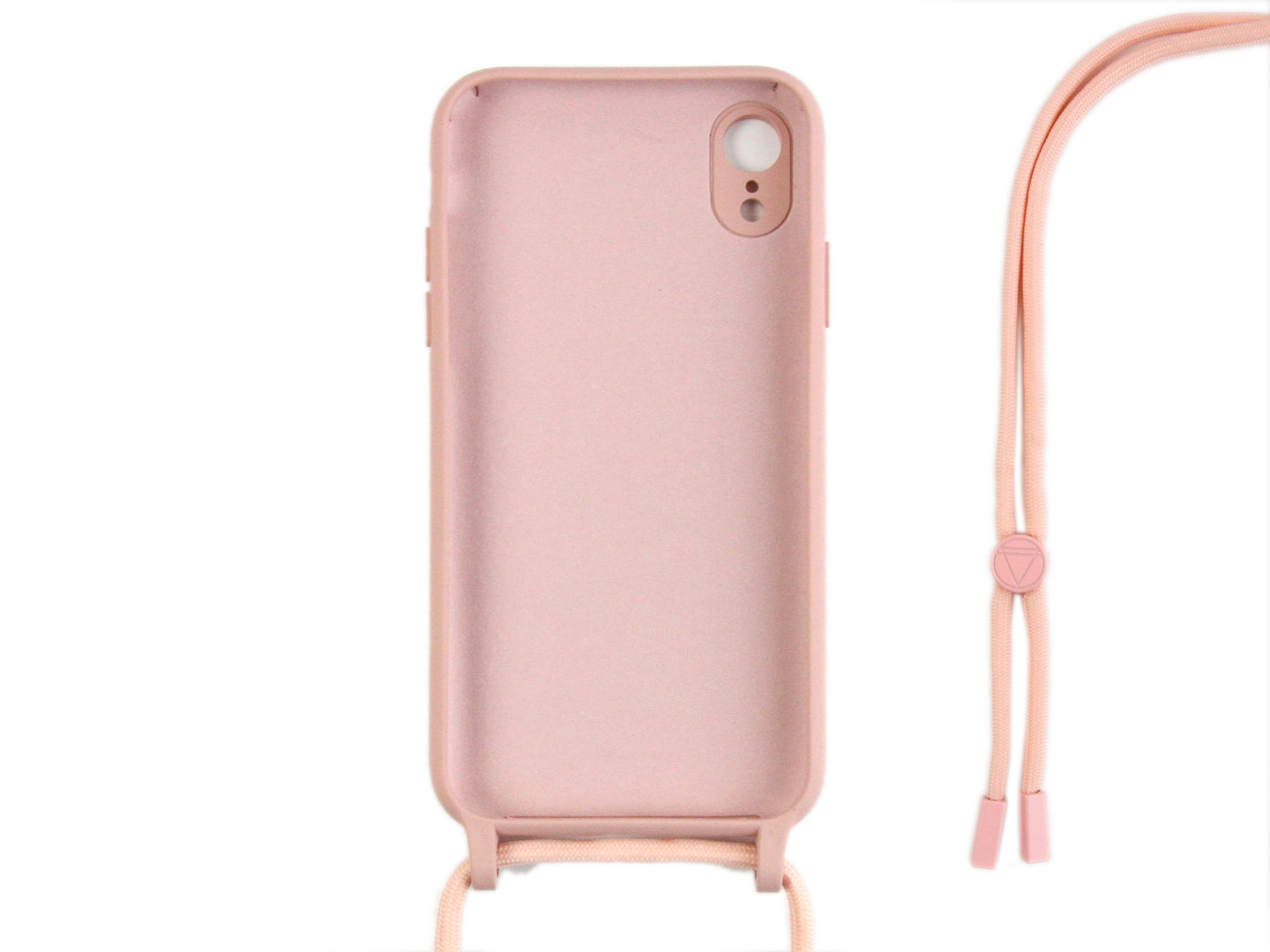 Rixus For iPhone XR TPU Necklace Cord Cover Pink