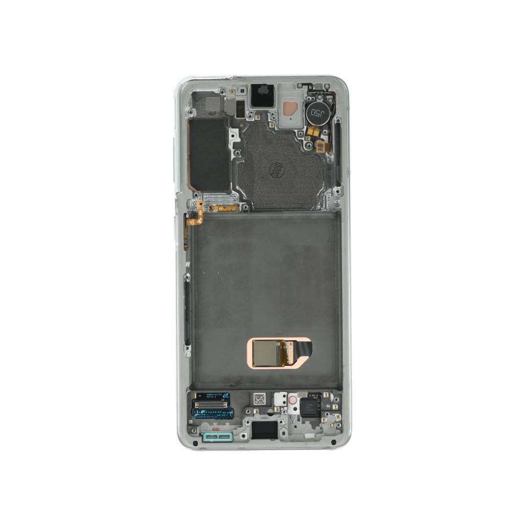 Samsung Galaxy S21 5G G991B Display And Digitizer With Frame No Camera Phantom White Service Pack