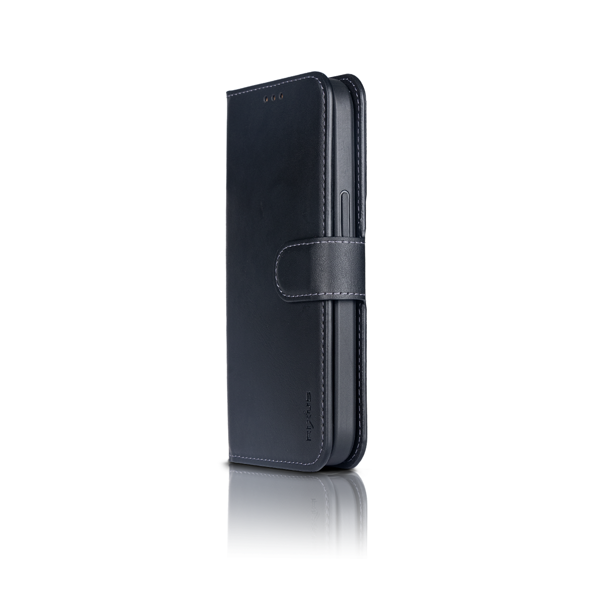 Rixus For iPhone 15 Duo Magnetic Detachable Wallet Black