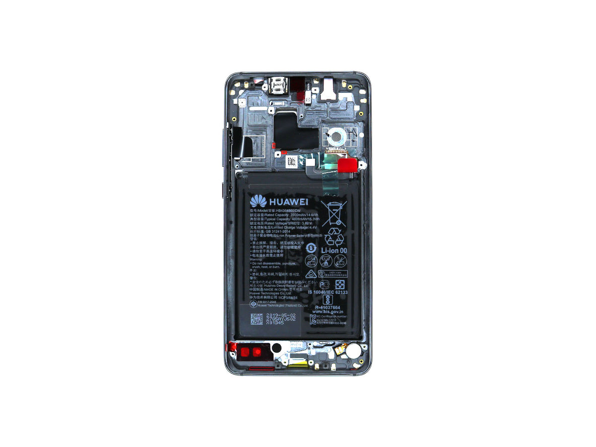 Huawei Mate 20 Display And Digitizer With Frame Black Service Pack