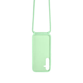 Rixus For Samsung Galaxy S24 5G S921B TPU Necklace Cord Cover Matcha