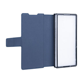 Rixus Wallet Case For Samsung Galaxy Z Fold 5 With Pen Holder Blue