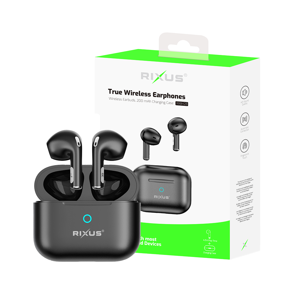 Rixus RXBH28 HIFI Sound Earbuds Wireless Headset Black