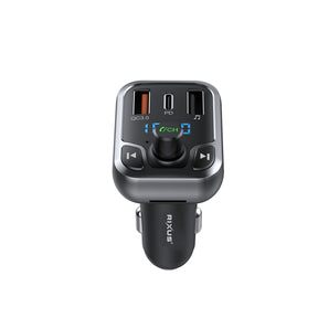 Rixus RXBT25 Bluetooth FM Transmitter QC 3.0 And Type C Dual Fast Charge