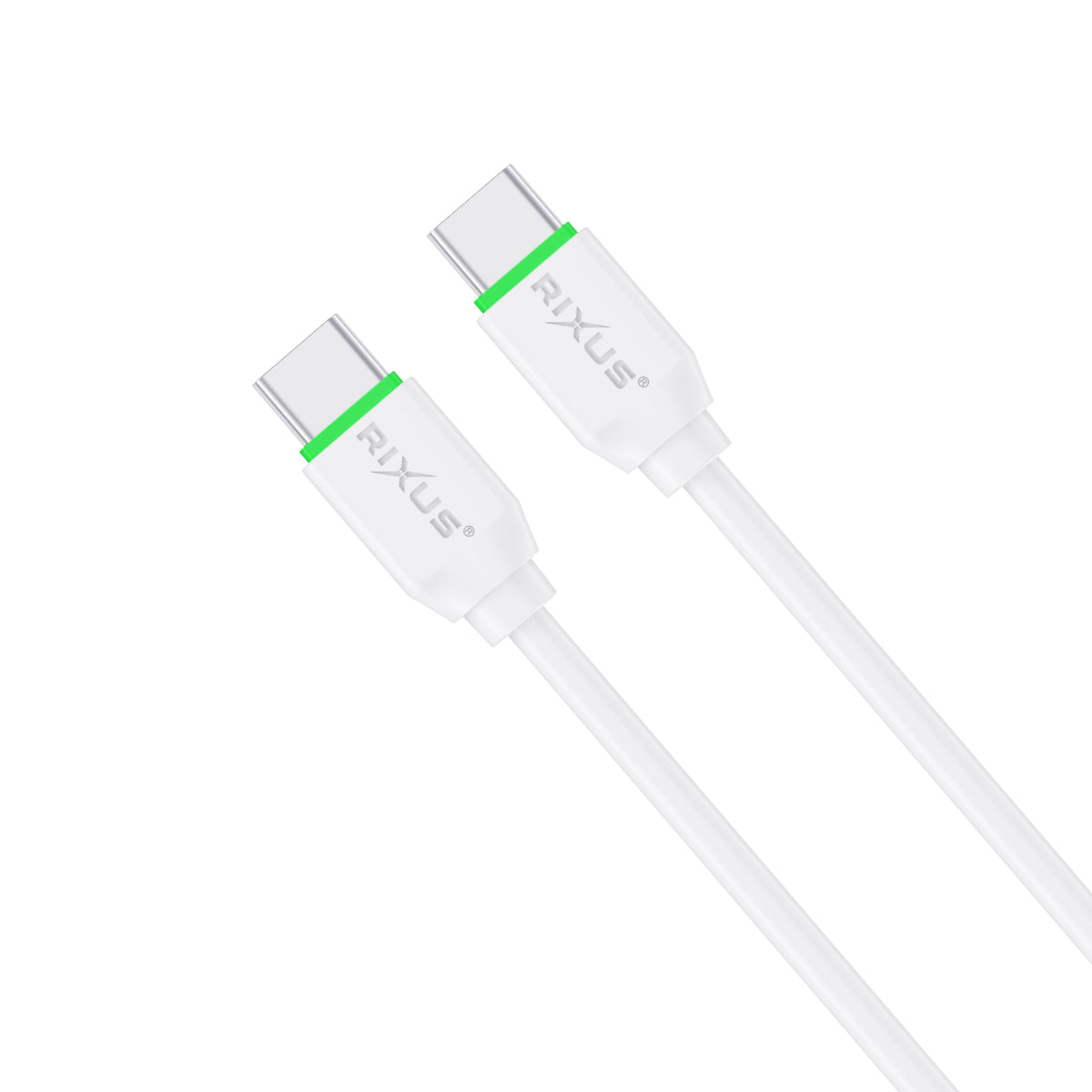 Rixus RXUC18C Fast Charging USB-C To USB-C Cable White