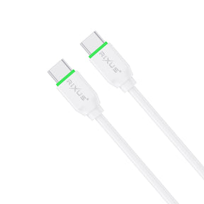 Rixus RXUC18C Fast Charging USB-C To USB-C Cable White