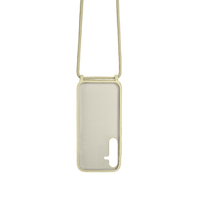 Rixus For Samsung Galaxy S24 5G S921B TPU Necklace Cord Cover Gold