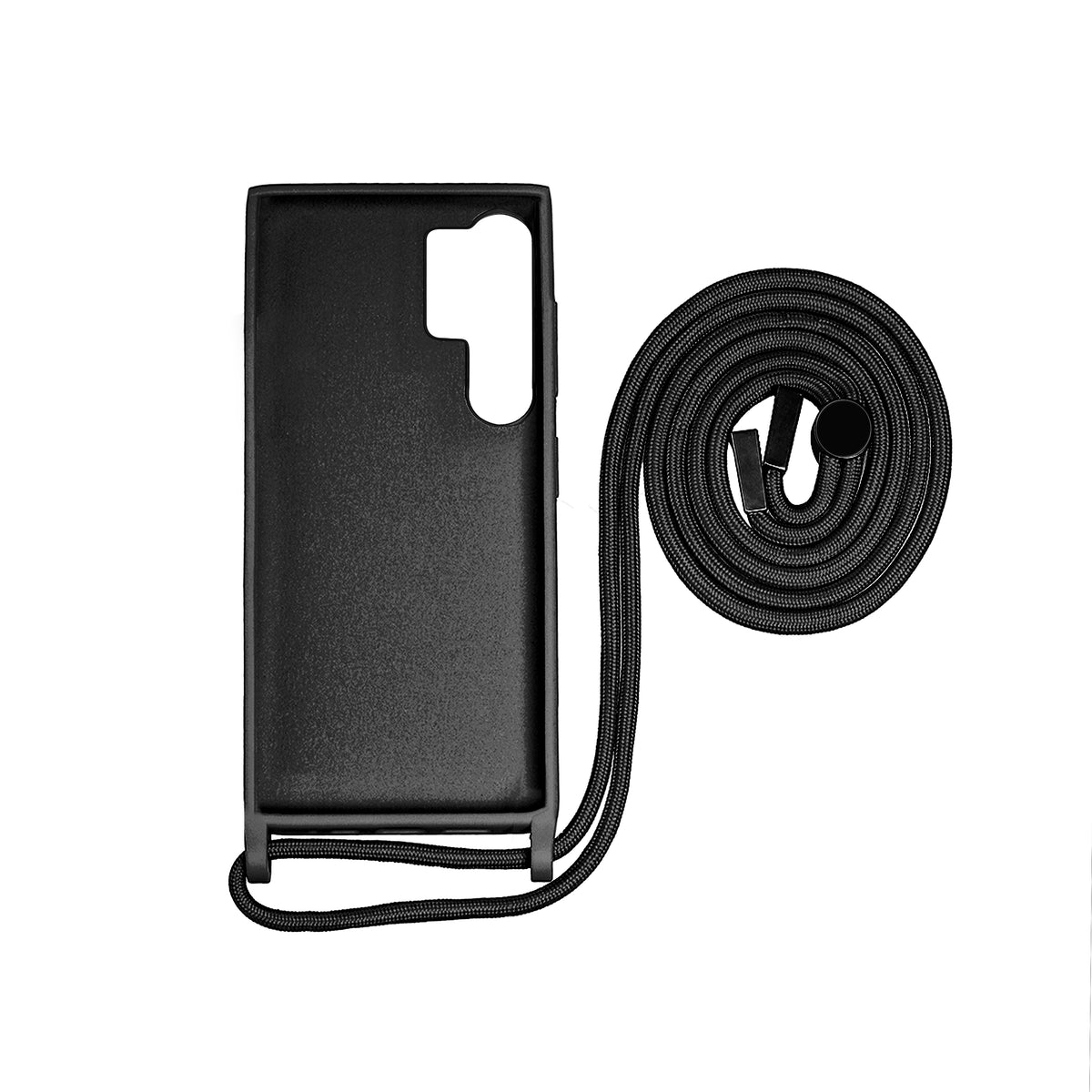 Rixus For Samsung Galaxy S24 Ultra 5G S928B TPU Necklace Cord Cover Black