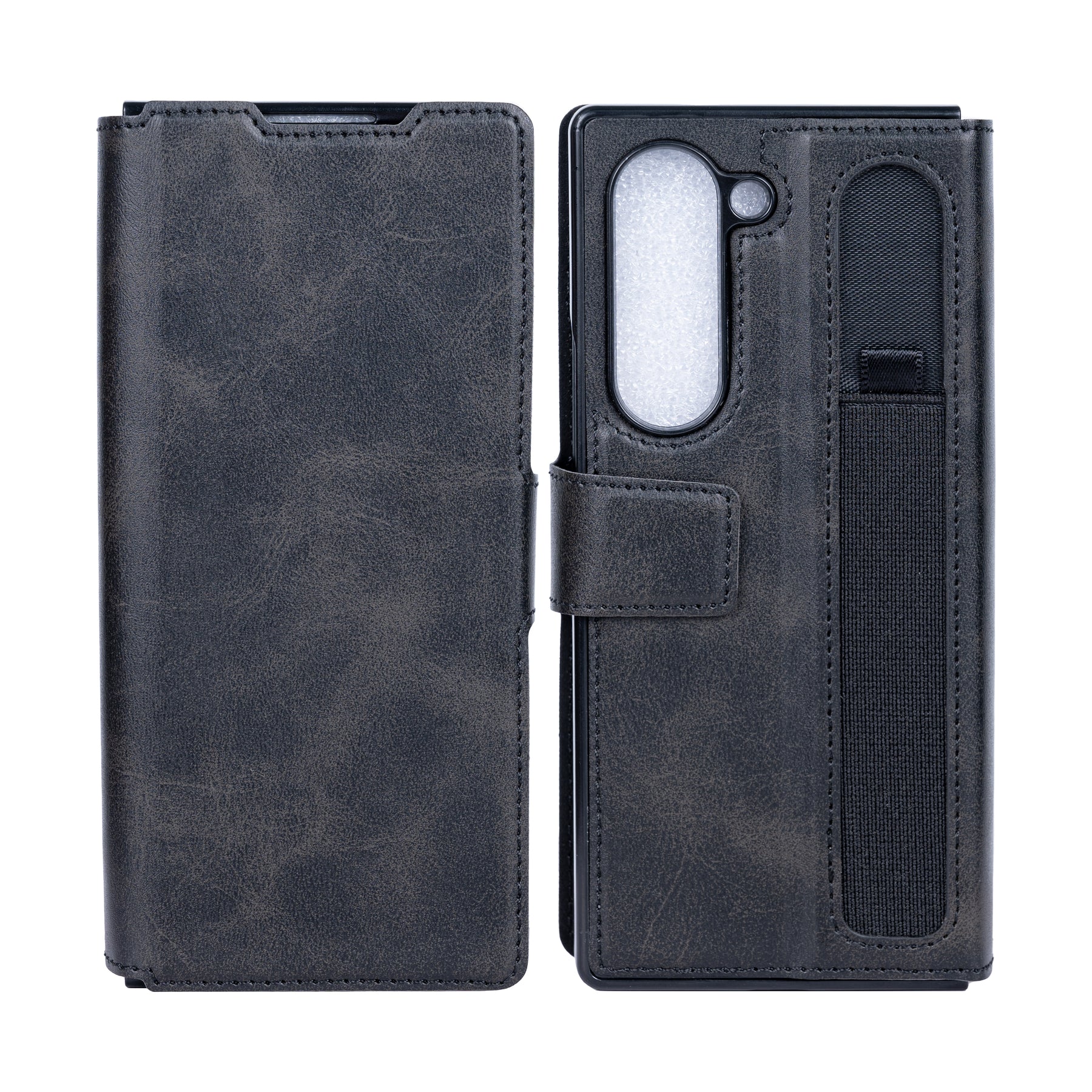 Rixus Wallet  Case For Samsung Galaxy Z Fold 6 With Pen Holder Black