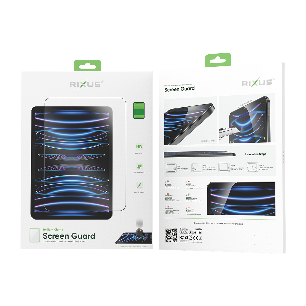 Rixus Screen Guard For iPad Mini 1 7.9" (2012), Mini 2 7.9" (2013), Mini 3 7.9" (2014) Clear