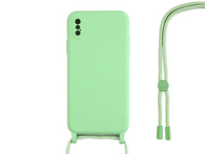 Rixus For iPhone X, XS TPU Necklace Cord Cover Matcha