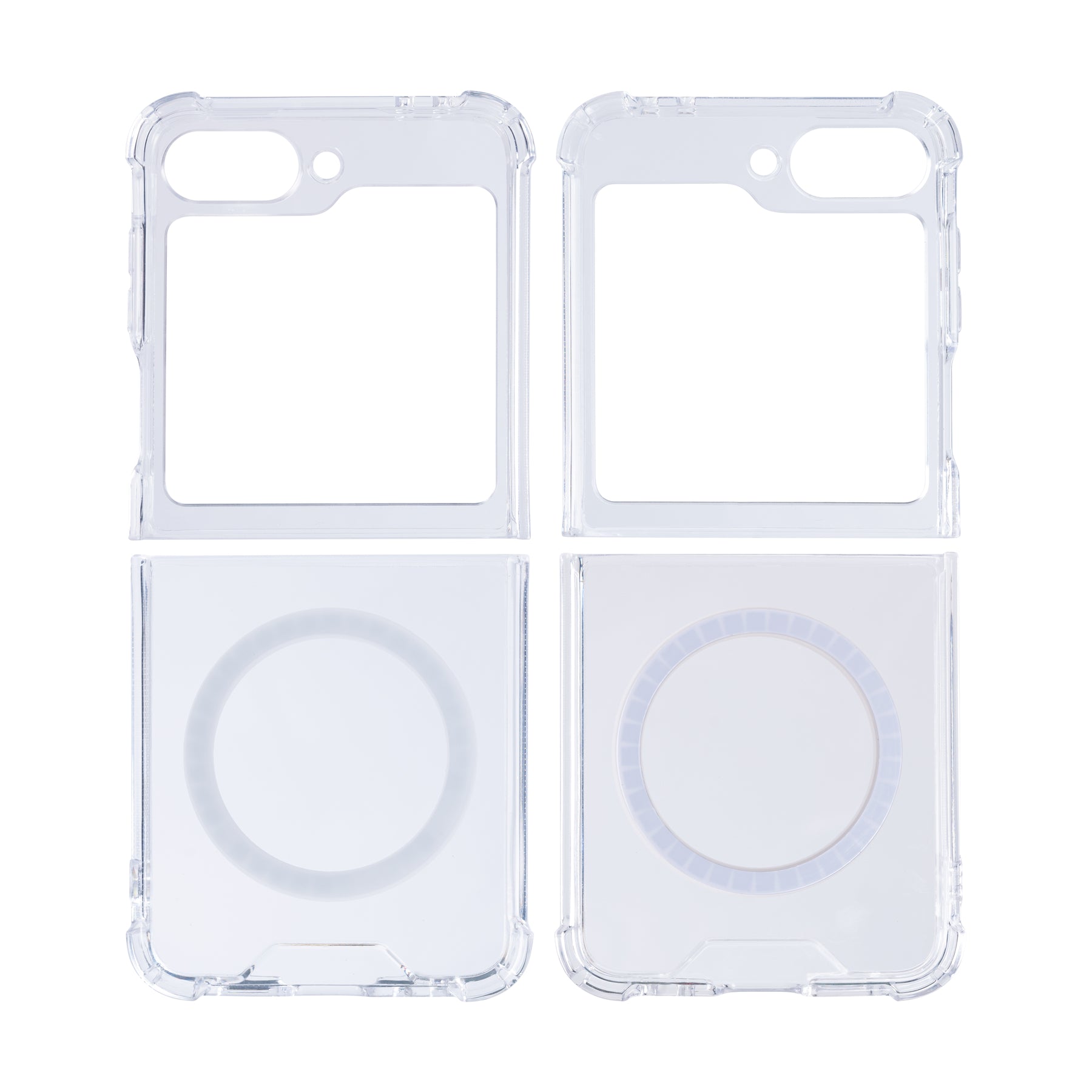 Rixus For Samsung Galaxy Z Flip6 Anti-Burst Case With MagSafe Transparent