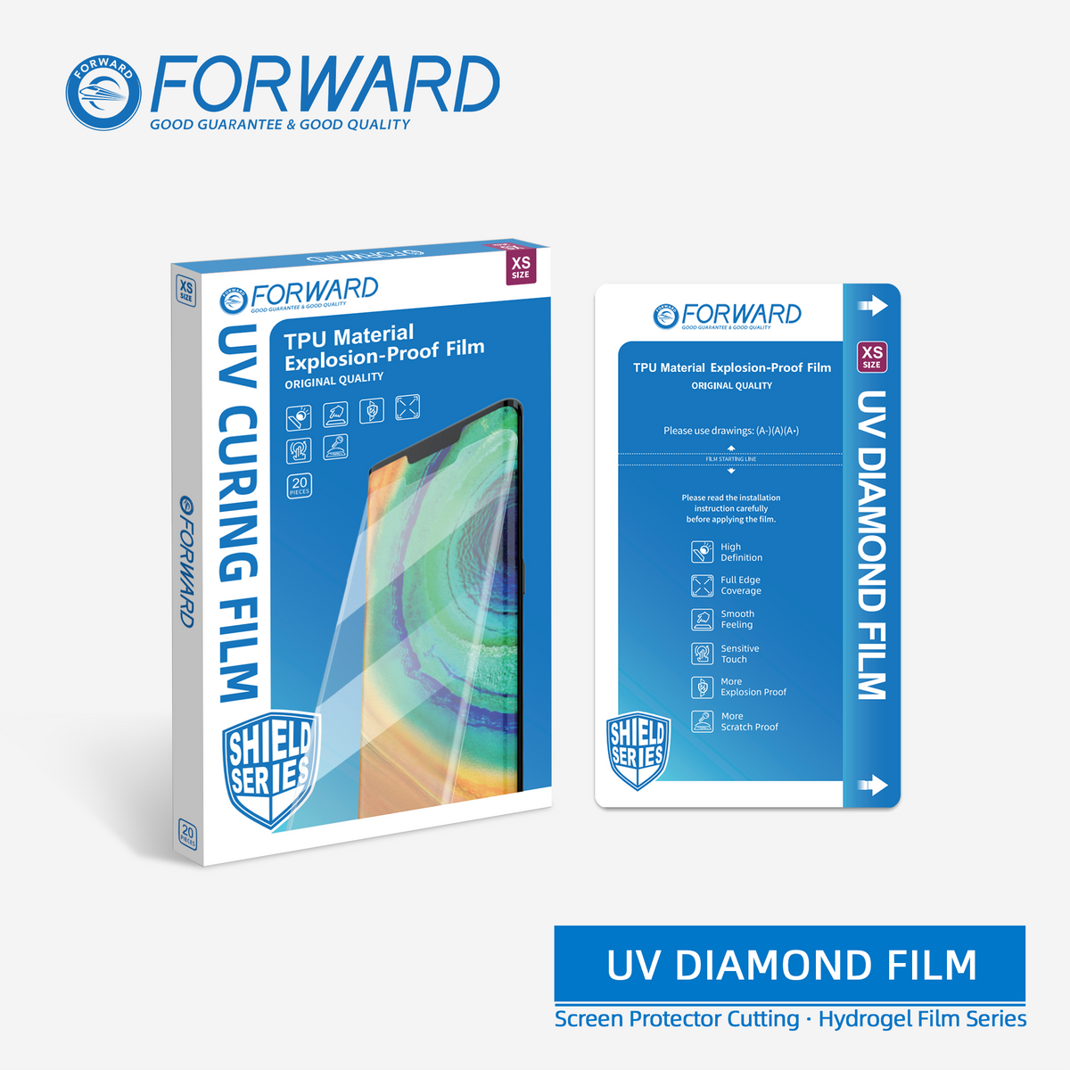 Forward UV Diamond Film Customizable Screen Protector Film XS (20 pcs)