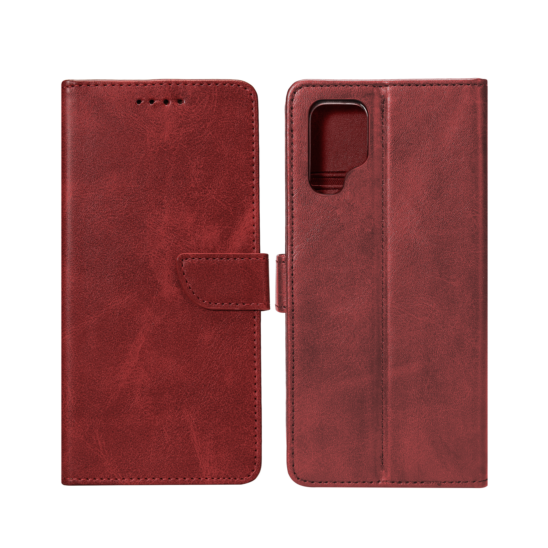 Rixus Bookcase For Samsung Galaxy S24 Ultra 5G S928B Dark Red