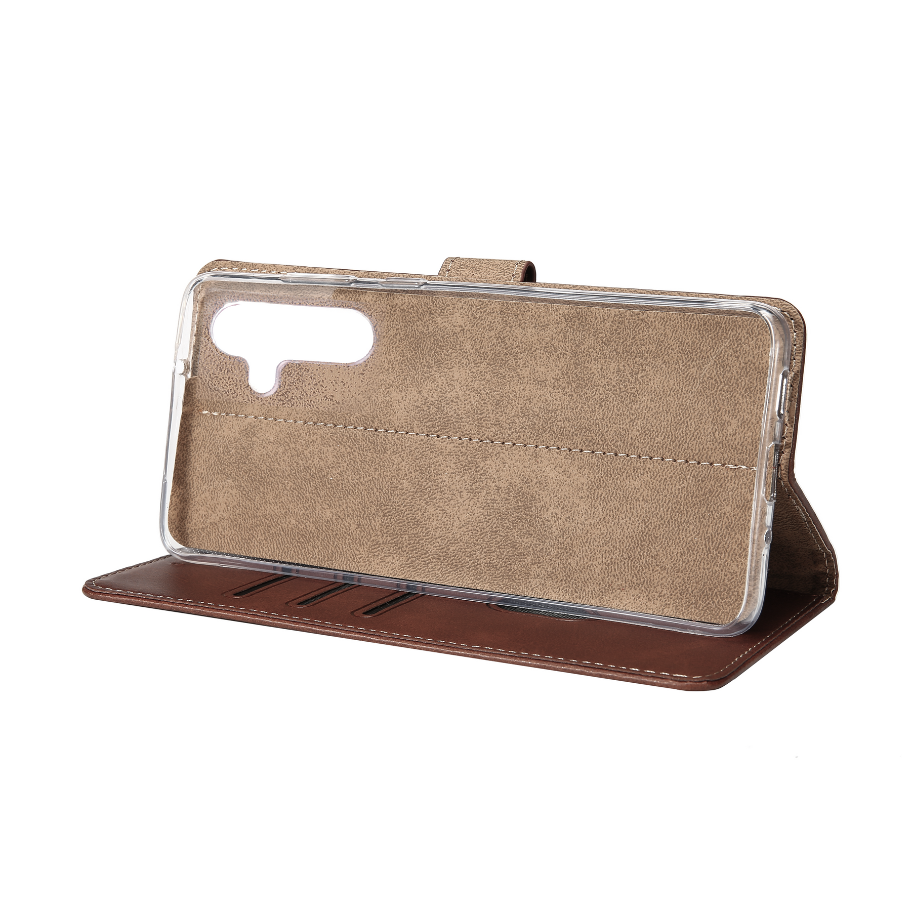 Rixus Bookcase For Samsung Galaxy A35 5G A356B Brown