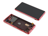 Samsung Galaxy S20 FE G780F, 5G G781B  Display And Digitizer With Frame Cloud Red Service Pack