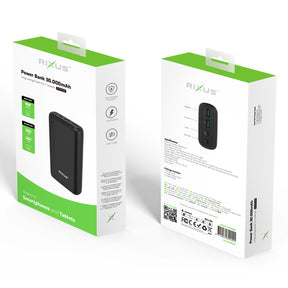 Rixus RXPB38B High Capacity Power Bank 30.000mAh Black