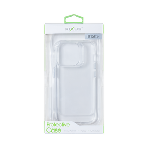 Rixus For iPhone 15 Pro Crystal Clear Anti-shock TPU