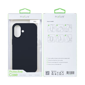 Rixus For iPhone 16 Soft TPU Phone Case Black