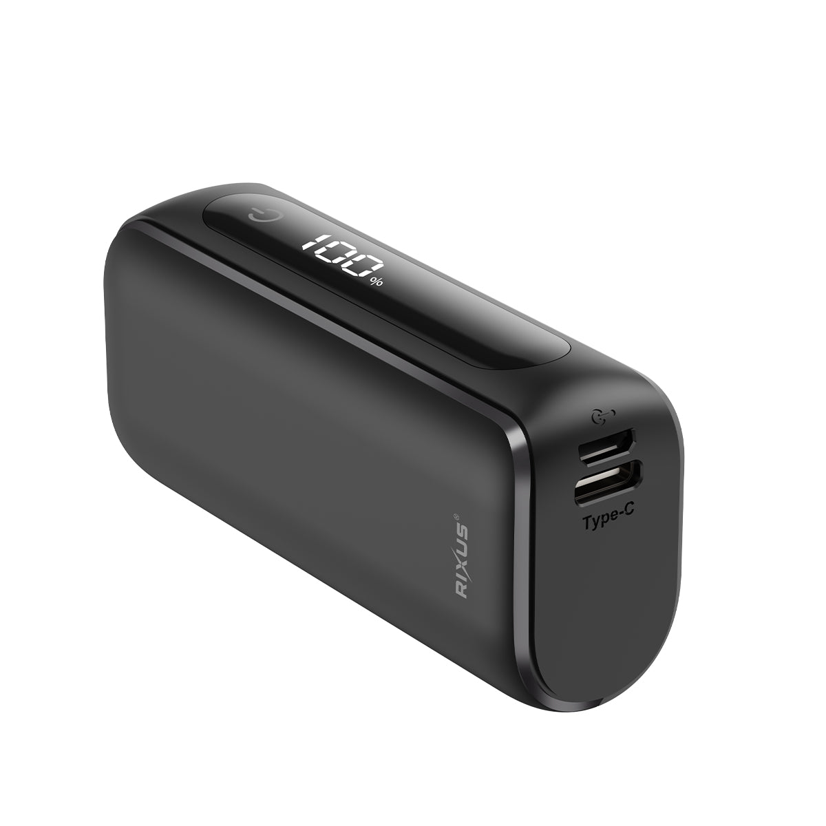 Rixus RXPB23 Compact Powerbank Digital Display 5000mAh Black