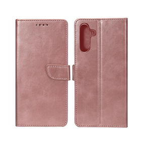 Rixus Bookcase For Samsung Galaxy A35 5G A356B Pink