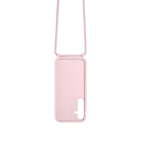 Rixus For Samsung Galaxy S24 5G S921B TPU Necklace Cord Cover Pink