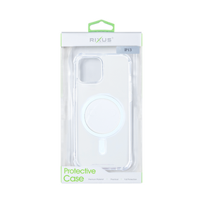 Rixus For iPhone 13 Anti-Burst Case With Magsafe Transparent