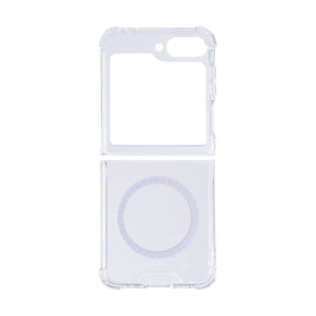 Rixus For Samsung Galaxy Z Flip6 Anti-Burst Case With MagSafe Transparent