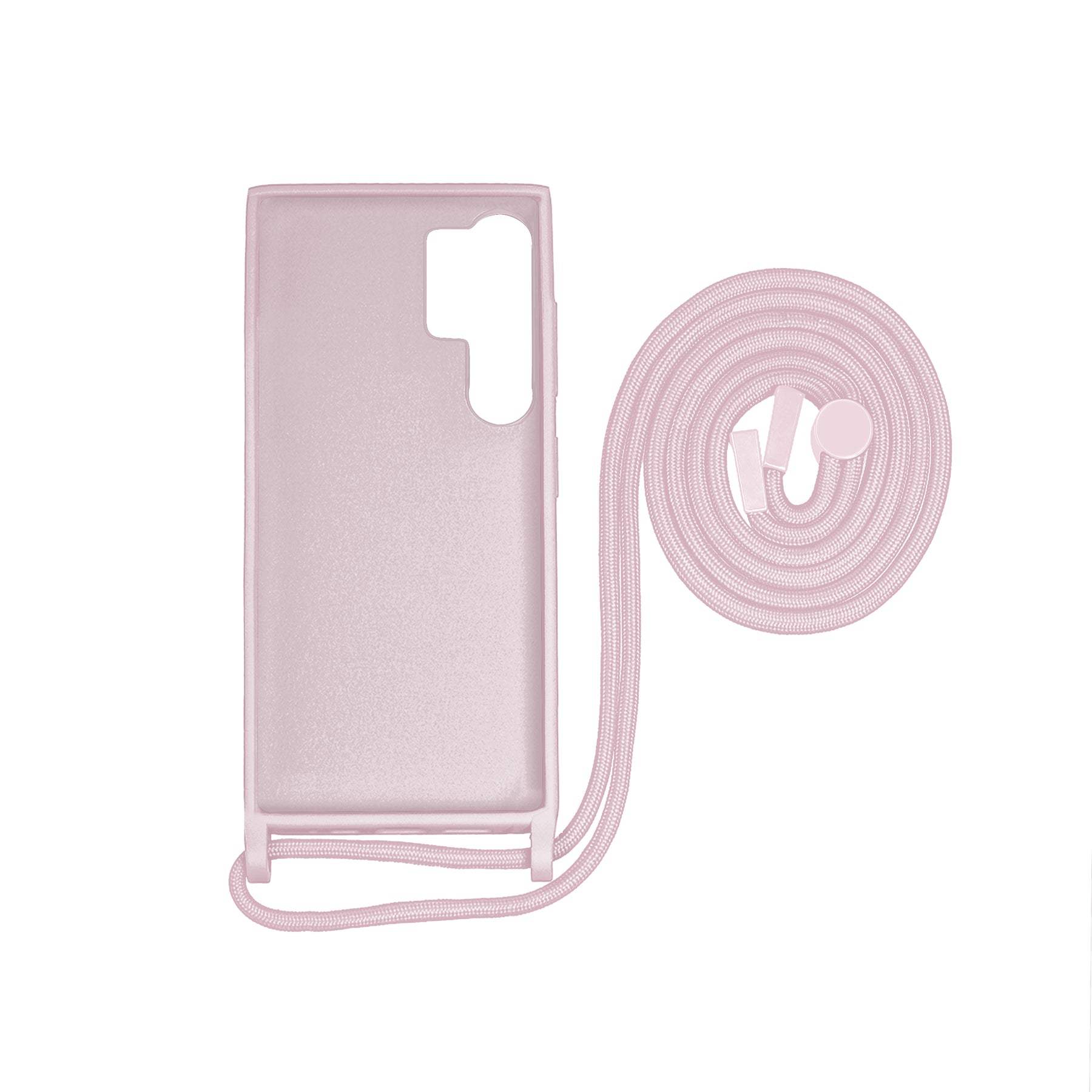 Rixus For Samsung Galaxy S24 Ultra 5G S928B TPU Necklace Cord Cover Pink