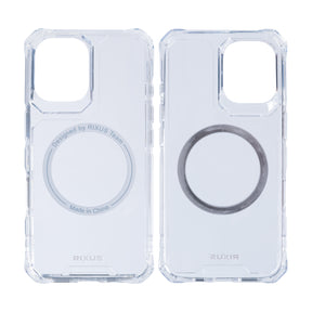 Rixus For iPhone 16 Armor-X Anti Shock Case With MagSafe Transparent