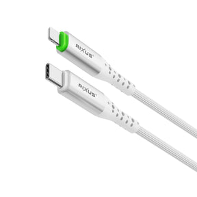 Rixus RXUC21L Auto Disconnect USB-C To Lightning Cable White