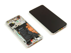 Huawei P40 Display And Digitizer With Frame Ice White Service Pack