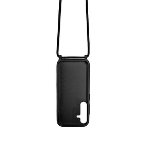 Rixus For Samsung Galaxy S24 Plus 5G S926B TPU Necklace Cord Cover Black
