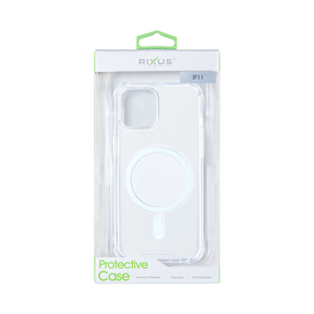 Rixus For iPhone 11 Anti-Burst Case With Magsafe Transparent