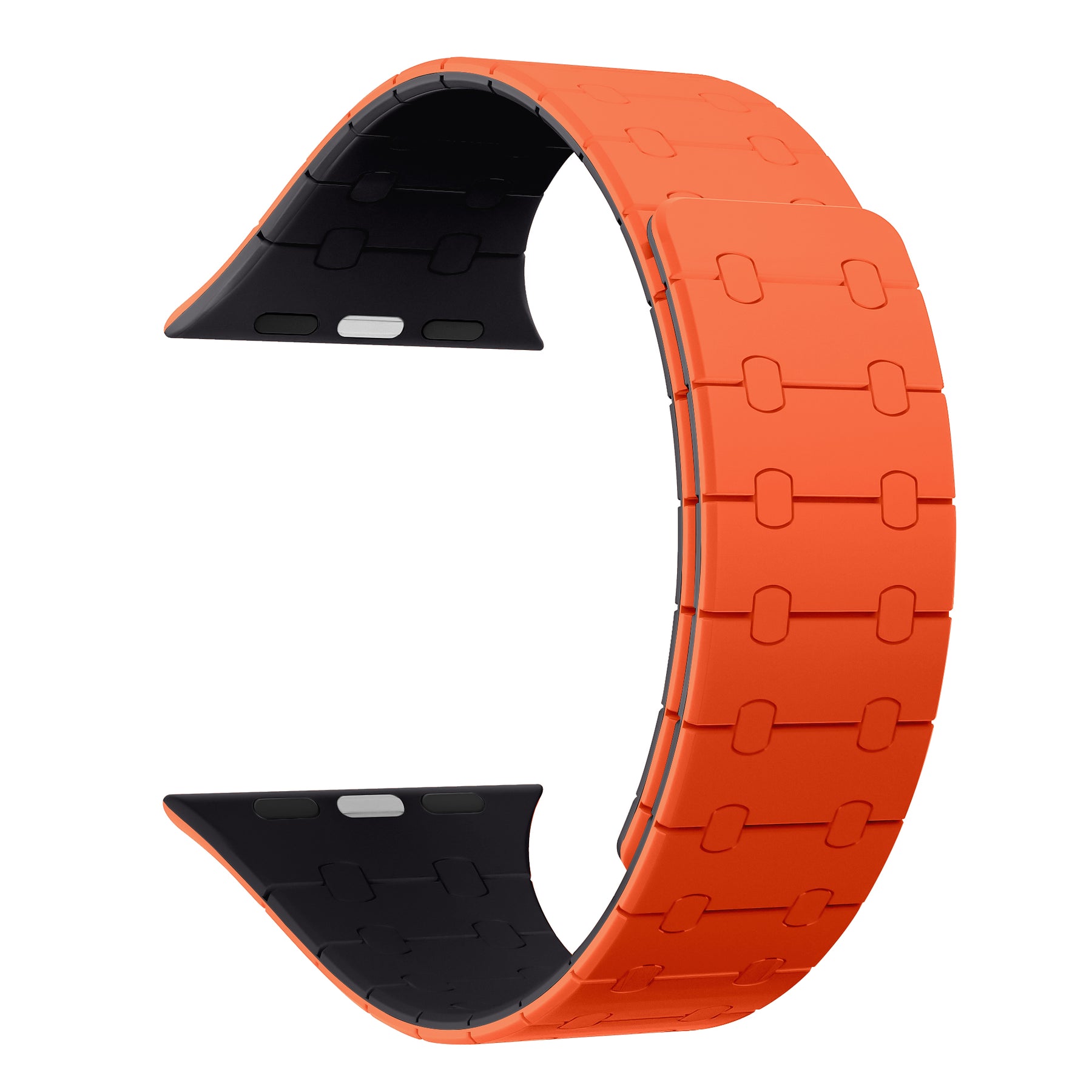 Rixus For Apple Watch 38mm, 40mm, 41mm Silicone Band With Magnetic Orange + Midnight