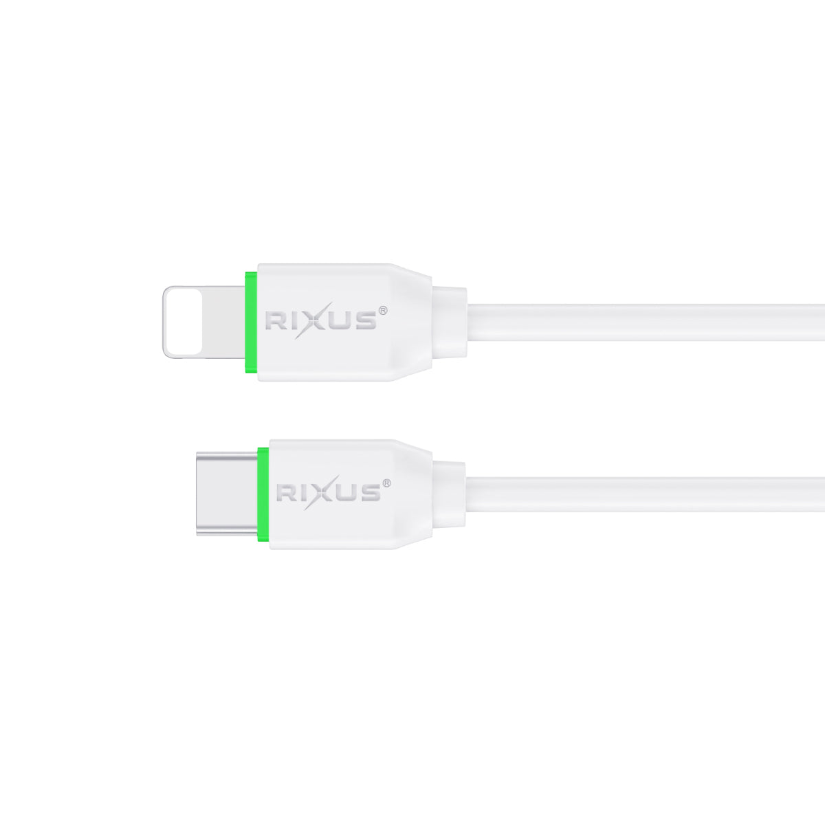 Rixus RXUC18L Fast Charging USB-C To Lightning Cable White