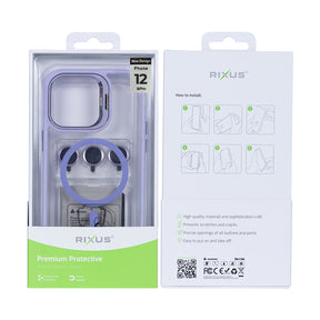 Rixus Classic 03 Case With MagSafe For iPhone 12, 12 Pro Light Purple