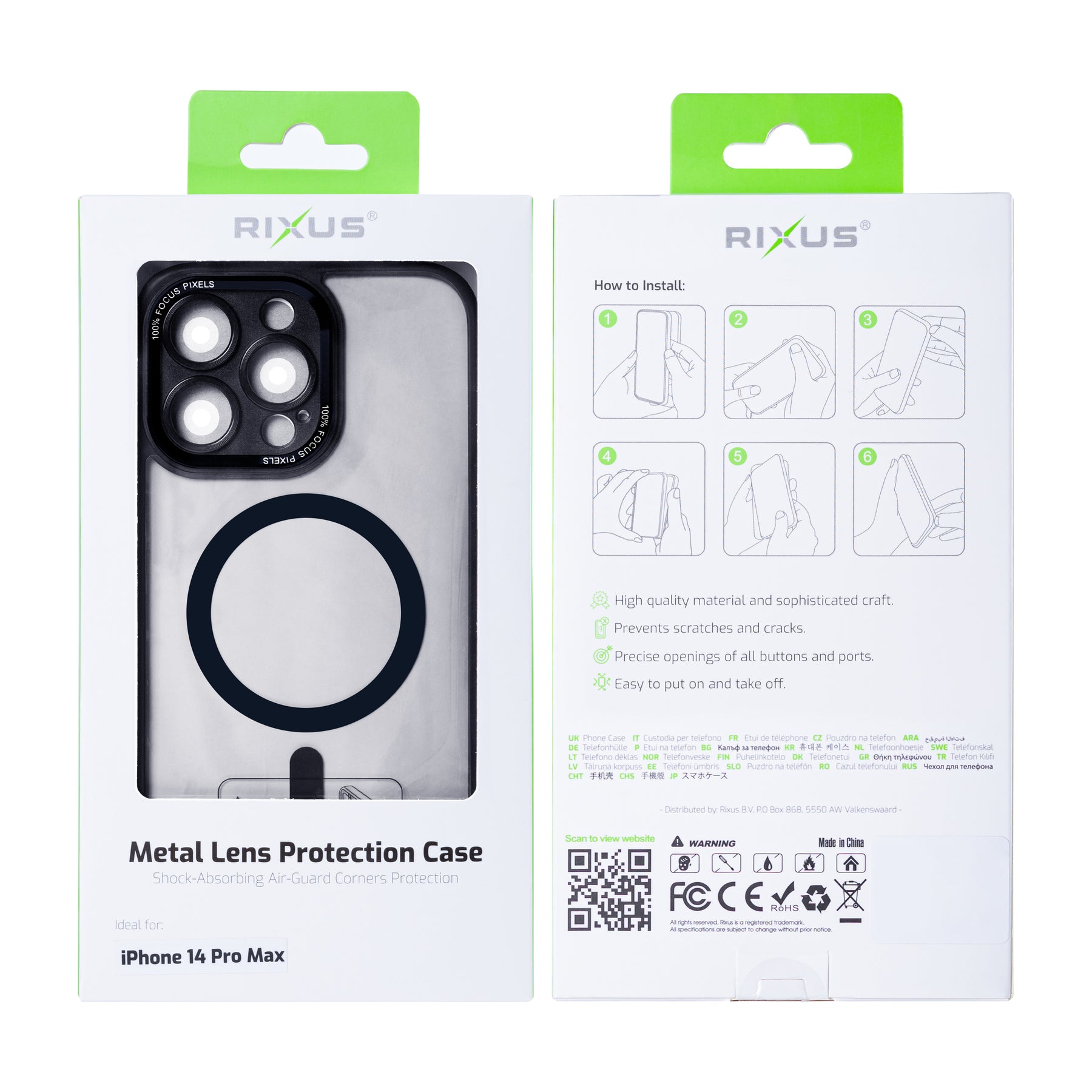 Rixus Classic 04 Case With MagSafe For iPhone 14 Pro Max Black