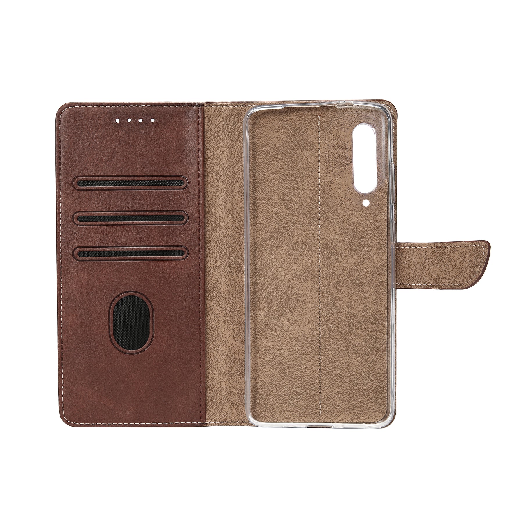 Rixus Bookcase For Samsung Galaxy A50 A505F Brown