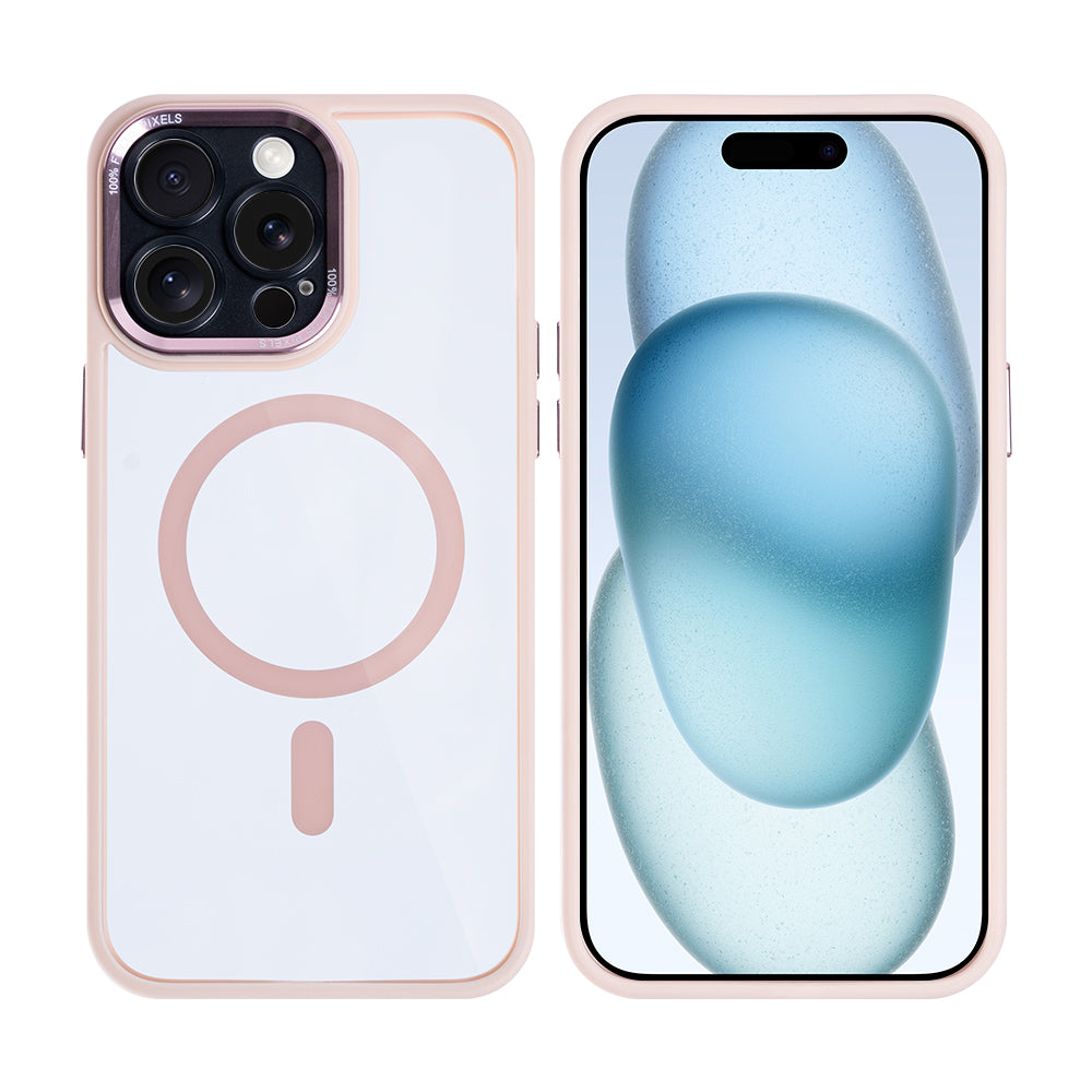 Rixus Classic 04 Case With MagSafe For iPhone 16 Pro Pink