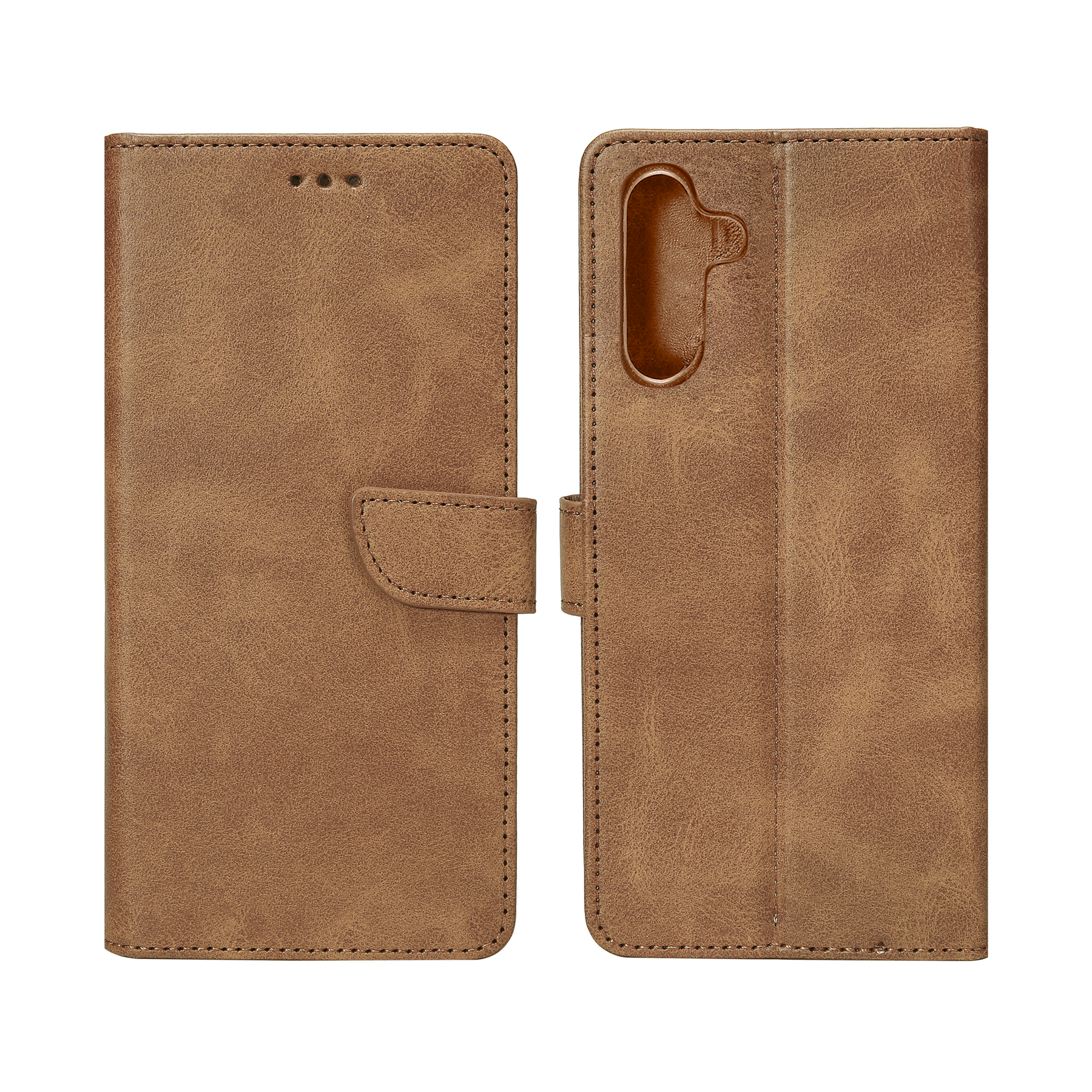 Rixus Bookcase For Samsung Galaxy S23 S911B Light Brown