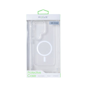 Rixus For Samsung Galaxy S24 Ultra 5G S928B Anti-Burst Case With MagSafe Transparent