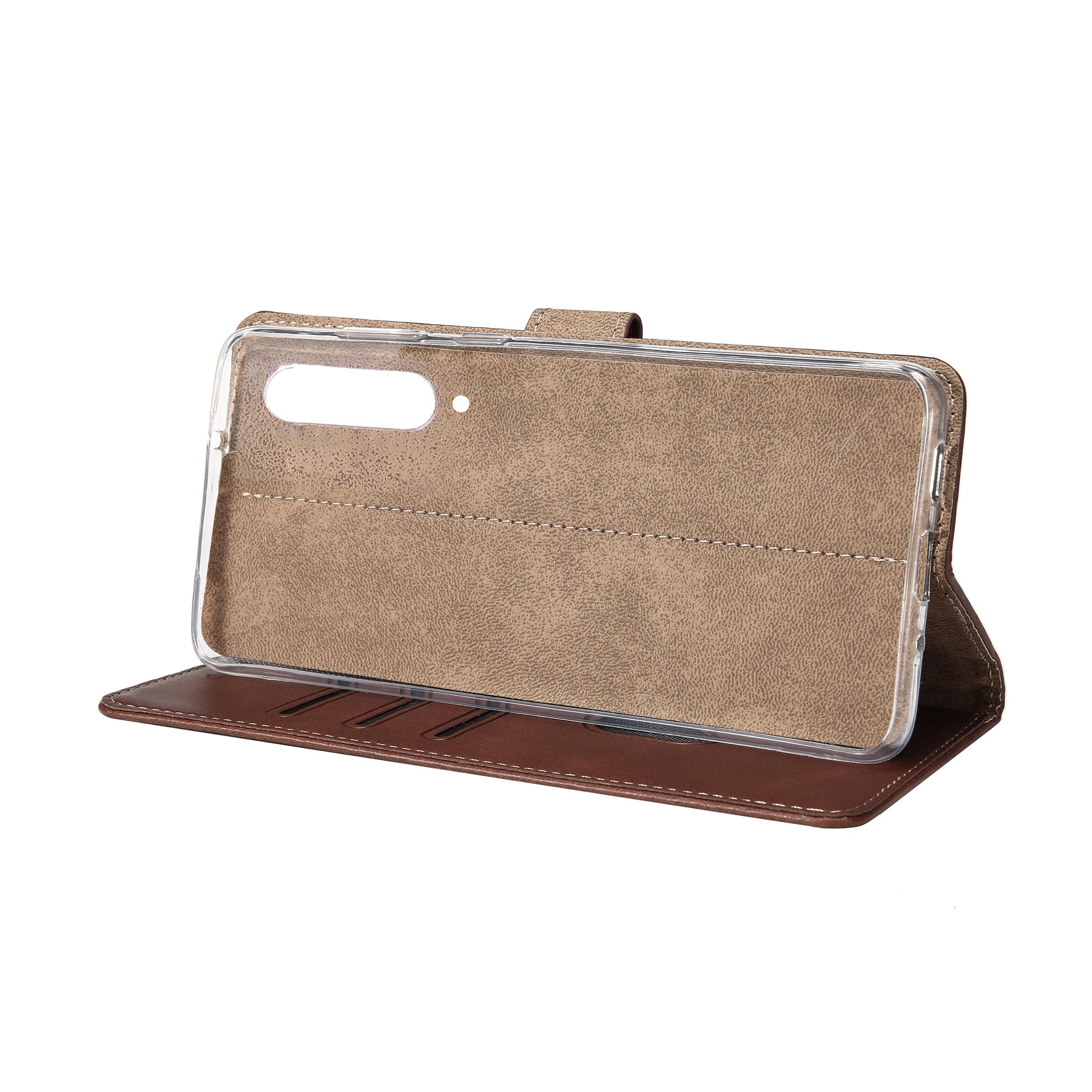 Rixus Bookcase For Samsung Galaxy A50 A505F Brown