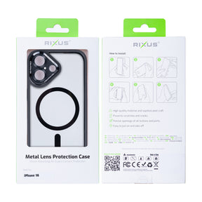 Rixus Classic 04 Case With MagSafe For iPhone 16 Black