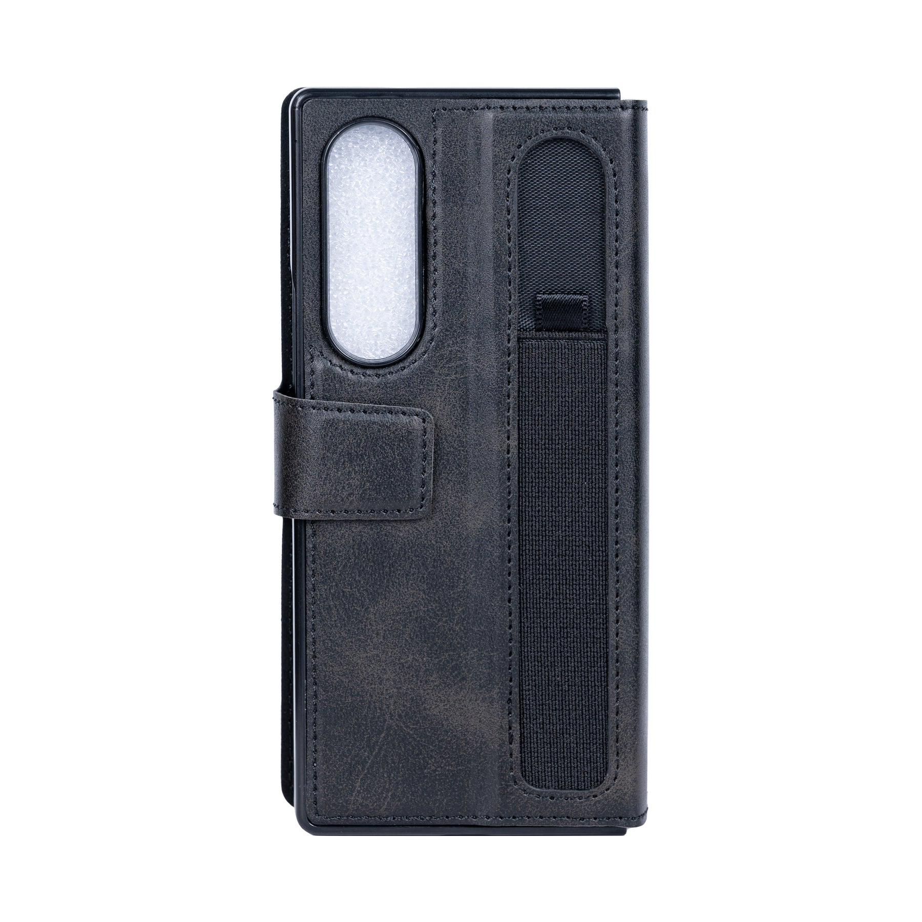 Rixus Wallet Case For Samsung Galaxy Z Fold 4 With Pen Holder Black